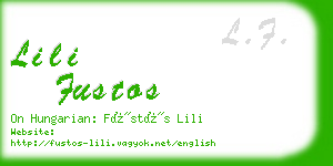 lili fustos business card